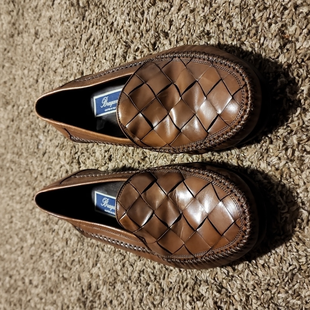 Bragano cristallo basket weave slip on